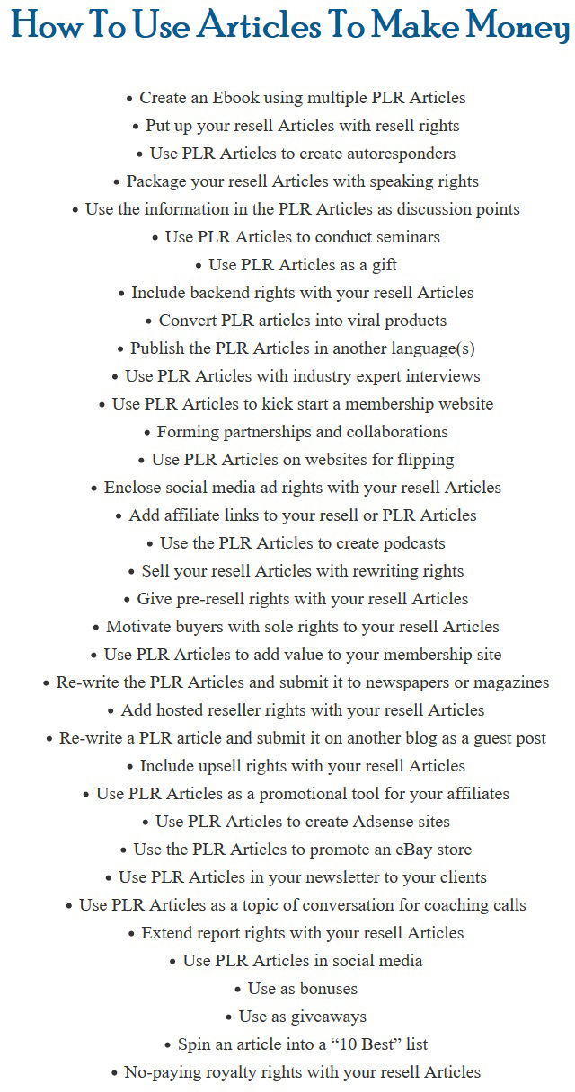 PLR Mega Pack Articles